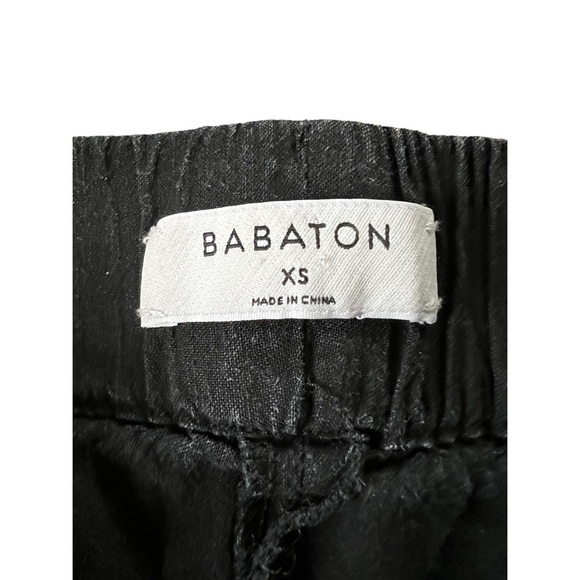 Aritzia Babaton Linen Blend Black Pull On Trouser Pants XS - Picture 2 of 5